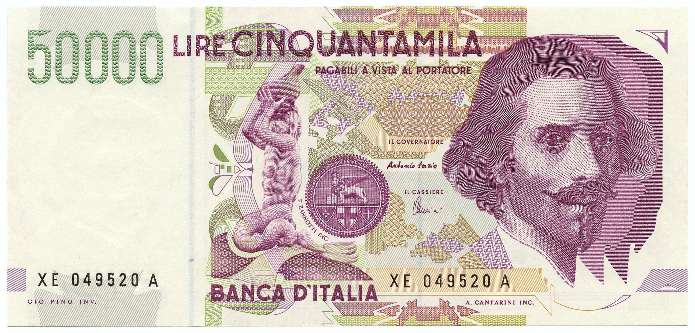 Certificato Iii Lire Banca D Italia Bernini Ii Serie