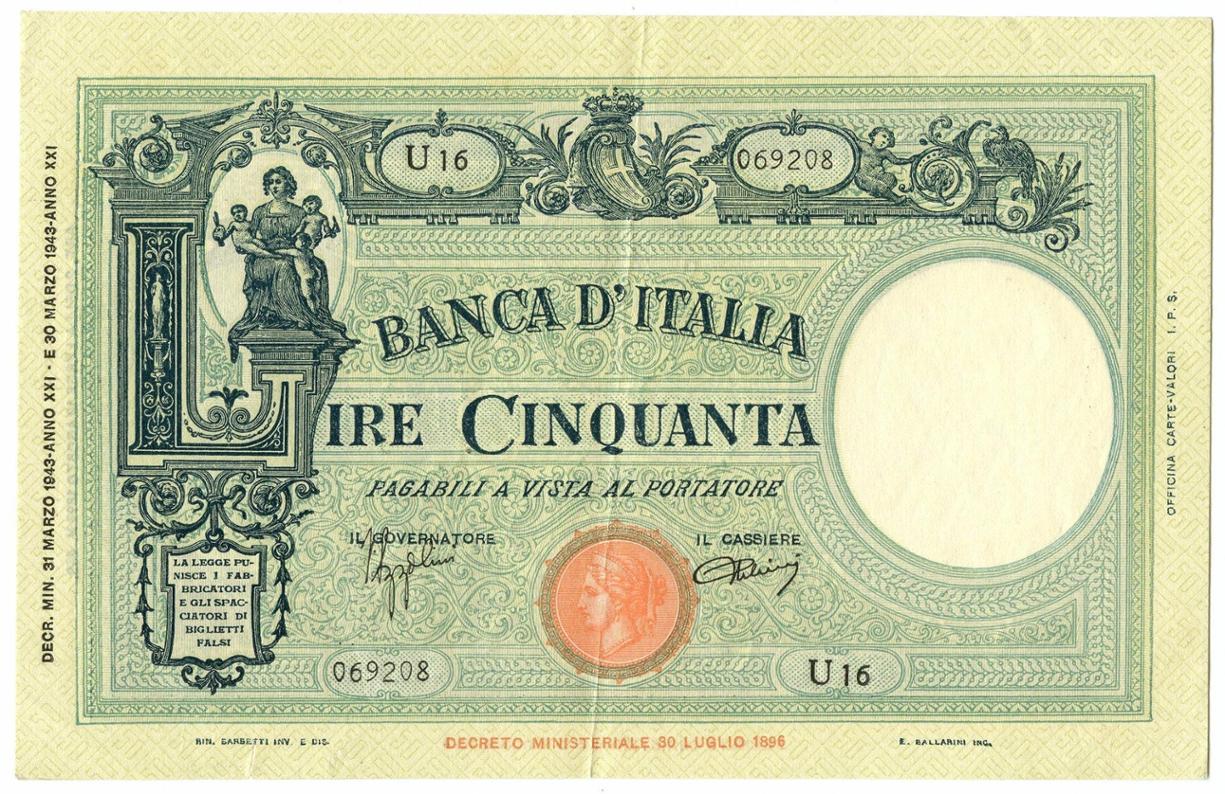 Certificato Ii Lire Banca D Italia Barbetti Fascio